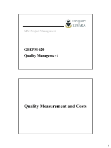 GBEPM 620-Quality Measurement and Costs Notes