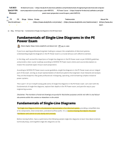 Fundamentals of Single-Line Diagrams in the PE Power Exam