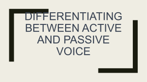 Differentiating Between Active and Passive Voice