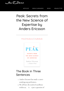Peak  Secrets from the New Science of Expertise by Anders Ericsson