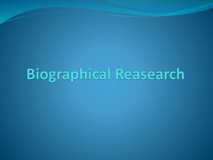 Biographical Reasearch