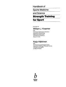 Handbook of Sports Medicine and Science Strength Training for Sport - William J Kraemer (2002)