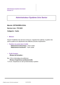Administrateur Sytème Unix Senior
