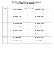 Duty Roster for teachers.