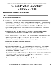 [KEY] CS 1332 - 2018Fall - Practice Exam 2