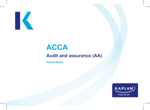 ACCA. Audit and assurance (AA) Pocket Notes