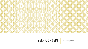 Lesson 1 Self Concept