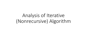 03 - Analysis of Iterative Nonrecursive Algorithm - Exercise