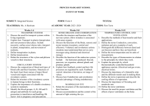 Integrated Science Extent of Work Form 4