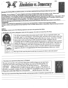 Absolutism vs Democracy DBQ