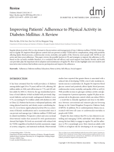 Improving Patients’ Adherence to Physical Activity in Diabetes Mellitus A Review