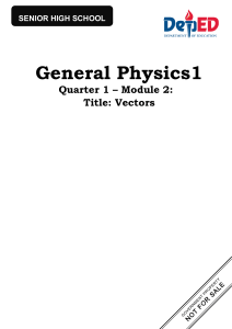 General Physics - Quarter 1: Module 2