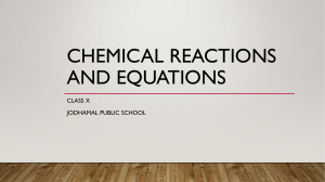 Chemical Reactions and Equations 
