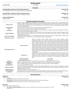 KEVIN ZHAO CURRICULUM VITAE Q2 2023 FORMATTED