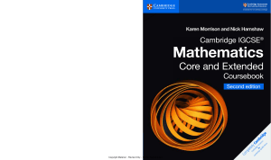 Cambridge IGCSE Mathematics Core and Extended Coursebook Second Edition