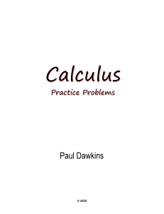 Calculus Problems