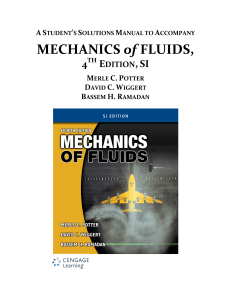 A Student’s Solutions Manual to Accompany Mechanics of Fluids