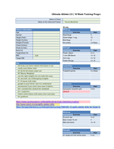 16 Week Athlete Training Program