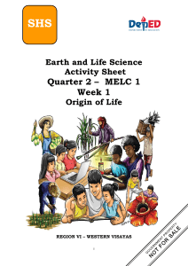 SHS LAS Earth   Life Science MELC 1 Q2 Week-1