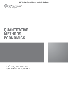 2024 CFA© Program Curriculum Level I Volume 1 Quantitative Methods, Economics