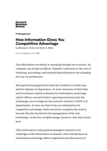 How Information Gives You Competitive Advantage