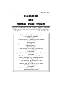 HIMALAYAN AND CENTRAL ASIAN STUDIES, Vol. 17 No. 3-4, July-December 2013