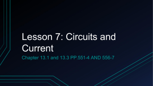 Lesson 7  Circuits and Current 2022-23
