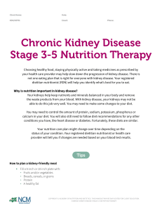 NCM Chronic Kidney Disease Stage 3-5 Nutrition Therapy 2020
