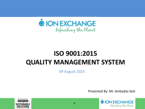 ISO 9001-2015 Presentation - 20.07.23