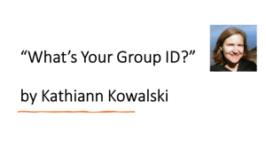 What’s Your Group ID FIRST READ