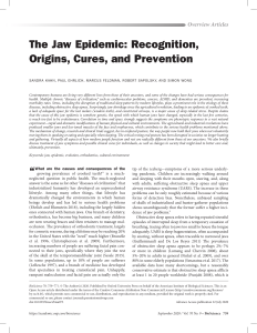 The Jaw Epidemic Recognition Origins Cures and Pre