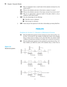 Dynamic Models: Mechanical & Electrical Systems