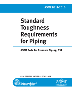 ASME B31T-2010 Standard Toughness Requirements for Piping