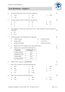 Core Worksheet – Chapter 3 - Cambridge Resources for the IB