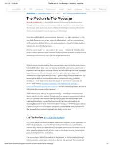 The Medium Is The Message — Smashing Magazine