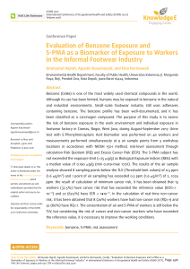 Evaluation of Benzene Exposure and S-PMA as a Biomarker of Exposure to Workers in the Informal Footwear Industry