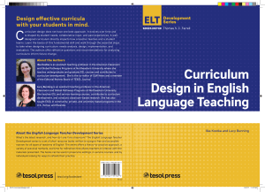 Designing Curriculum for English Learners Ilka Kostka, Lucy Bunning