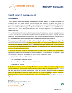 Industry guidance - Spent catalyst management - nv
