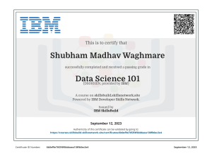 Shubham's IBM SkillsBuild