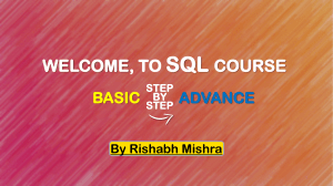 Complete SQL Tutorial In Hindi By Rishabh Mishra (Basic to Advance)