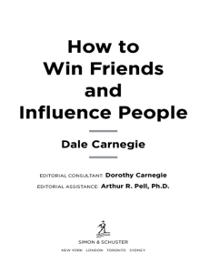 How to Win Friends and Influence People - Dale Carnegie