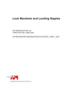 API Spec 14L-2020 Lock Mandrels and Landing Nipples