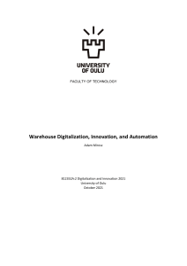 Warehouse Digitalization, Innovation, and Automation - Adam Mirosz