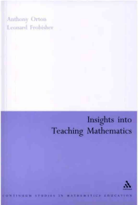 Anthony Orton, L. J. Frobisher - Insights into Teaching Mathematics (Continuum Collection) (2004, Continuum) - libgen.li