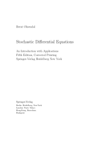 Stochastic Differential Equations 