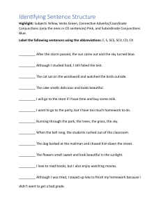 Identifying Sentence Structure printable