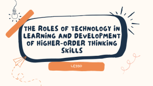 Technology in Learning & Higher-Order Thinking Skills