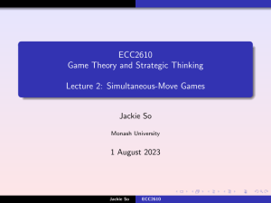 ECC2610 Lecture 2