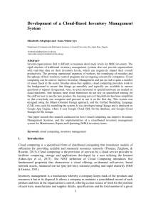 Development of a cloud based inventory management system