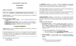 Law on Business Transactions: Obligations